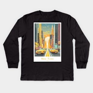 Sunset Drive in New York Kids Long Sleeve T-Shirt